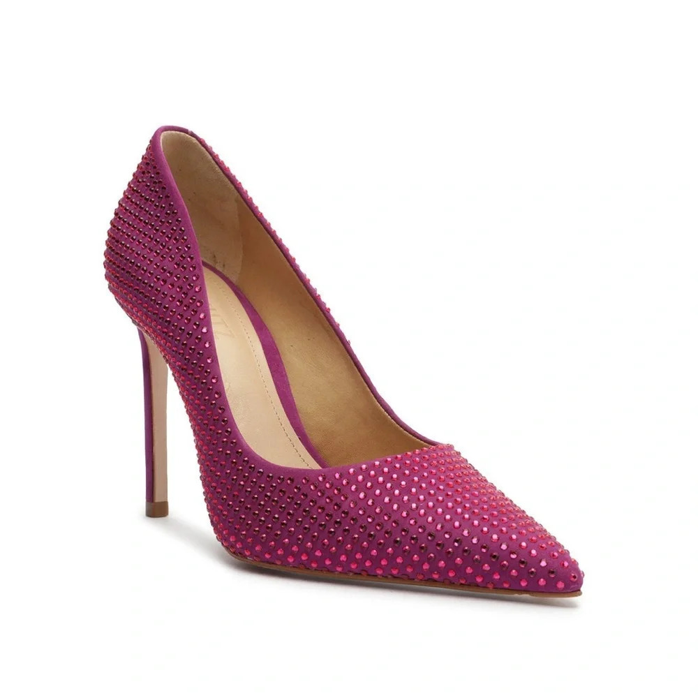 SCHUTZ Lou Crystal Suede Pump Size: 5
